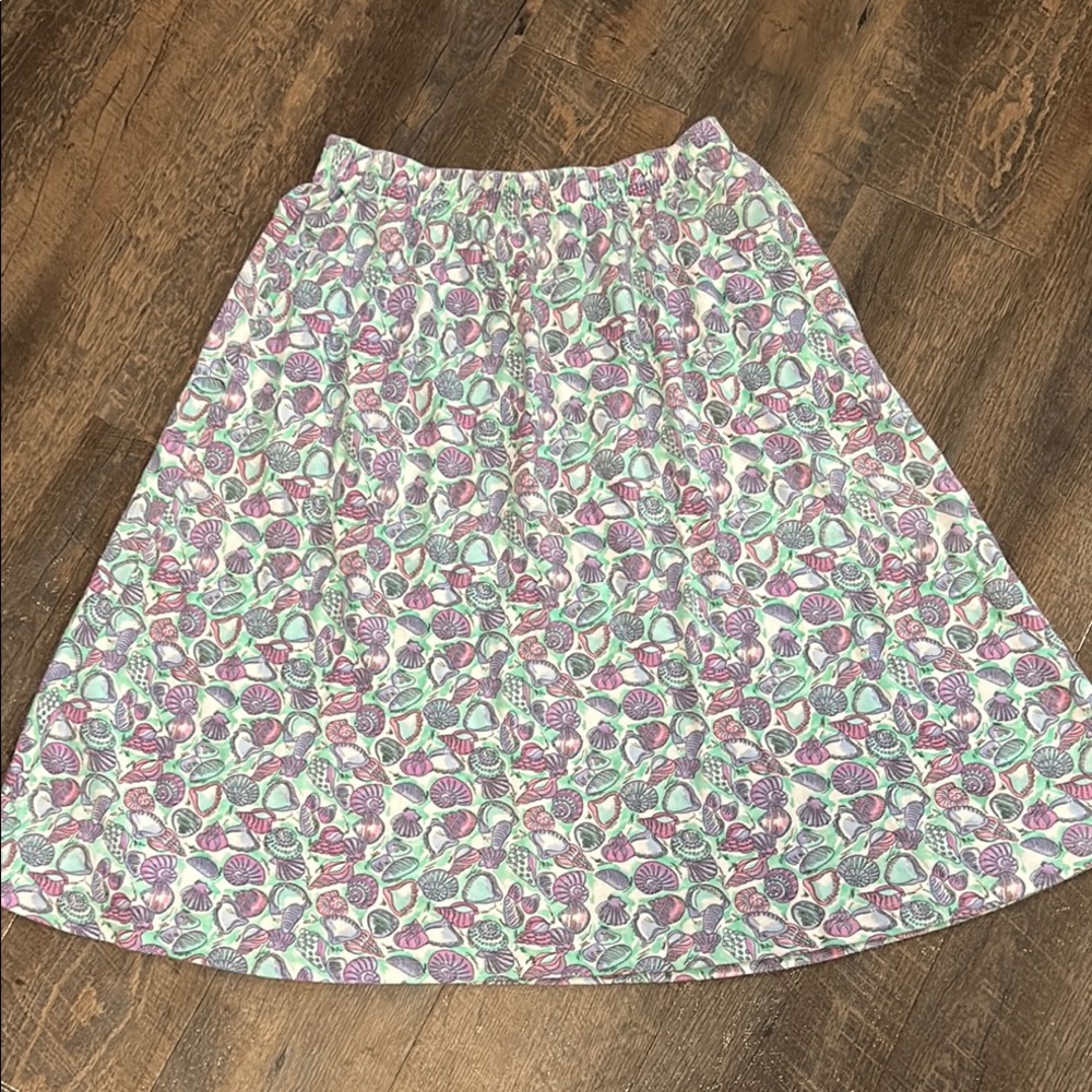 Vintage‎ KORET FRANCISCA Seashell Coastal Skirt W/ Pockets Size Petite Large